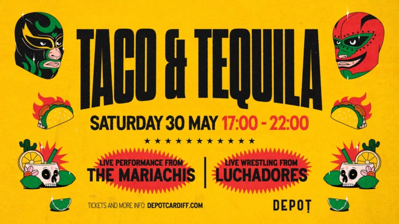 Taco & Tequila: The Mariachis & Luchadores Wrestling event image at DEPOT Warehouse, Unit 8, Curran Road (Off Dumballs Road), Cardiff, CF10 5DF