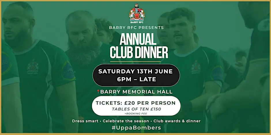 Barry RFC Annual Club Dinner 2026
