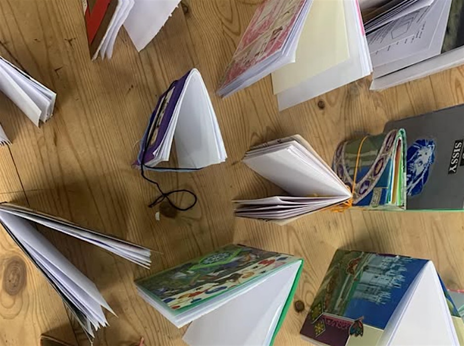 Scrap material soft cover sketchbook workshop -18th August