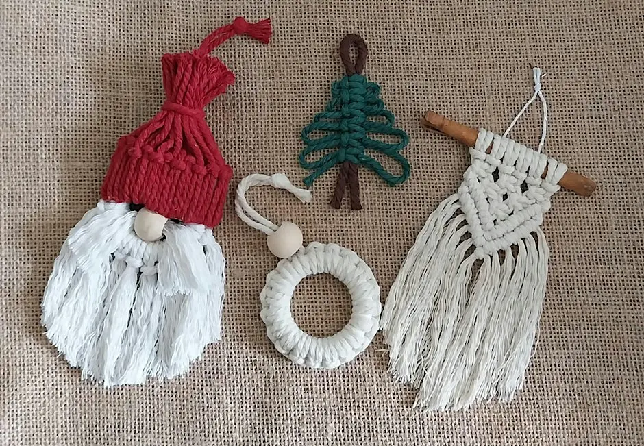 Macrame Christmas  hanging ornaments workshop